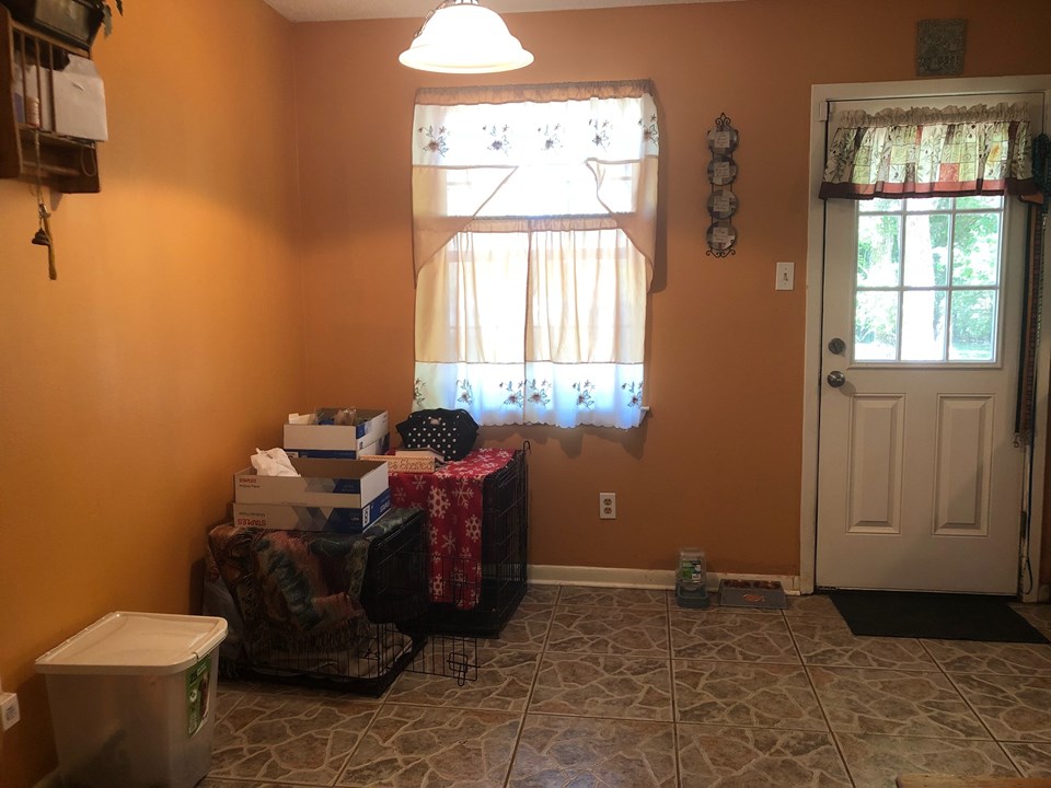 dining area door leads to back yard